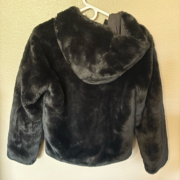 Kids Black Faux Fur Jacket - Picture 4 of 4